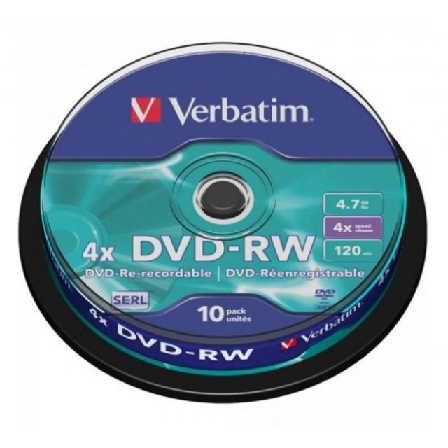 Verbatim DVD-RW 4x 4,7GB cake 10 ks_1