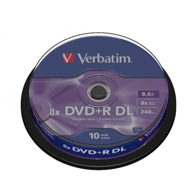 Verbatim DVD+R 8x DL 8,5GB cake 10 ks_1