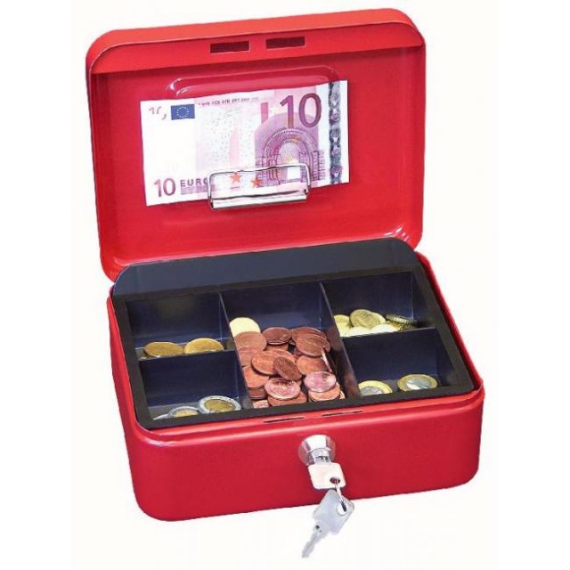 Pokladnička WEDO s klipom 200x160x90mm červená_1