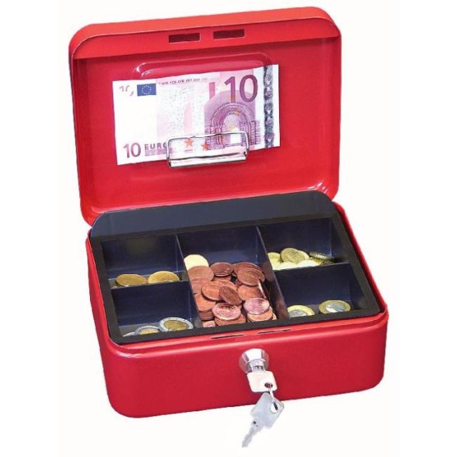 Pokladnička WEDO s klipom 200x160x90mm červená_1