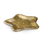 Papierový tanier (FSC Mix) tvar hviezdy zlatý O28cm  [6 ks]_1