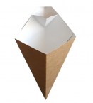 Papierová miska na hranolky s priehradkou na omáčky 175x30mm  ECO CONE L (100ks)Dopredaj_1