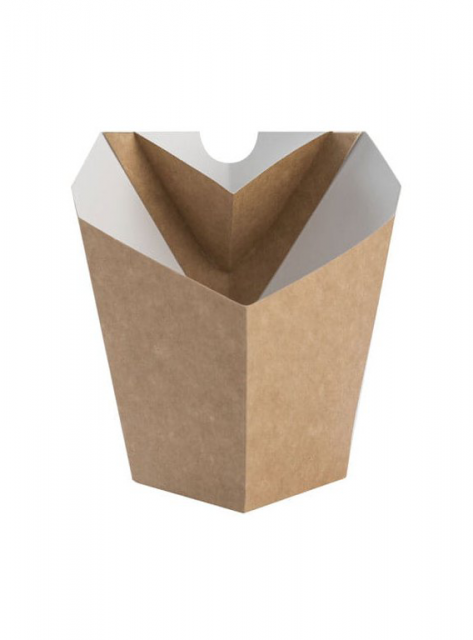 Papierový box na hranolky s priehradkou 300ml 65x65x75 (25 ks)_1