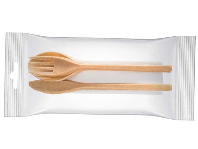 Balený príborový set kompozit 18cm WPC(50bal) reusable 