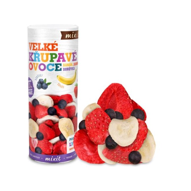 Mixit Veľké chrumkavé ovocie- Banán Jahoda Čučoriedka 160g_1
