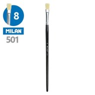 Štetec MILAN č. 8, plochý (prasacie štetiny), čierny_1