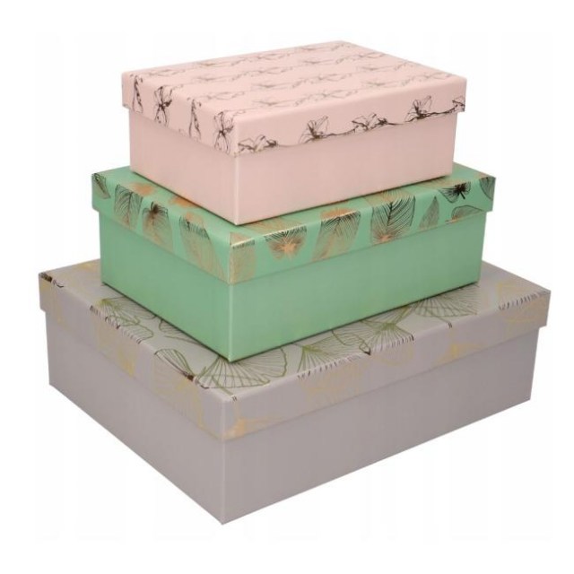 Súprava darčekových krabíc 3 veľkosti Kvet List Ginko 3 ks_1