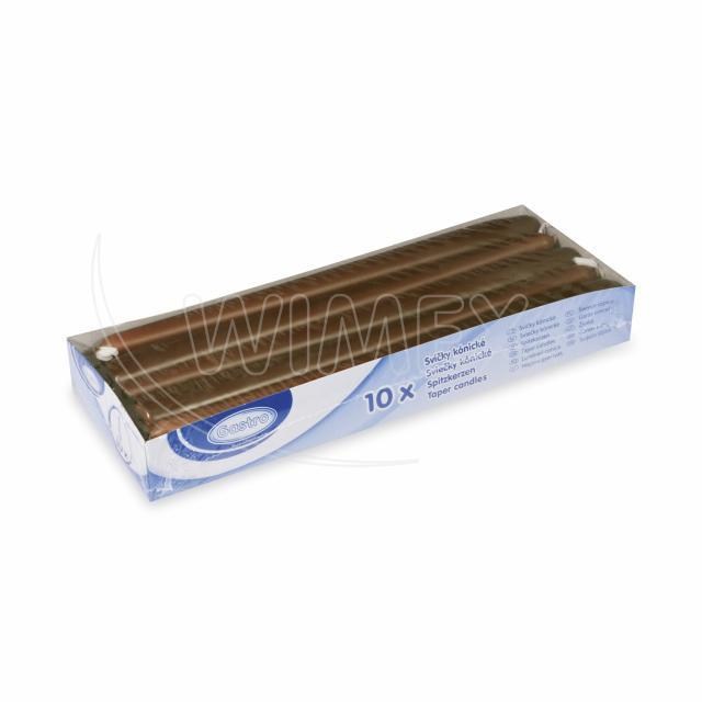 Sviečka kónická hnedá O23 x 245 mm [10 ks] DOPREDAJ_4
