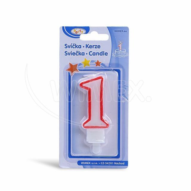 Číslová sviečka so stojančekom 