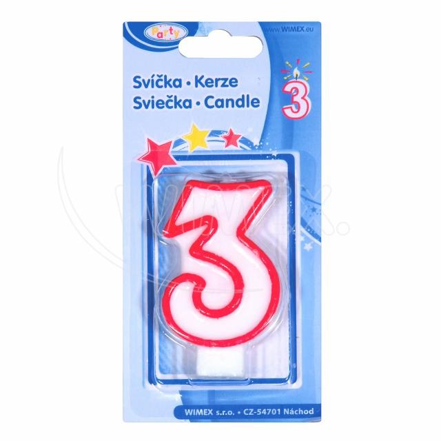 Číslová sviečka so stojančekom 