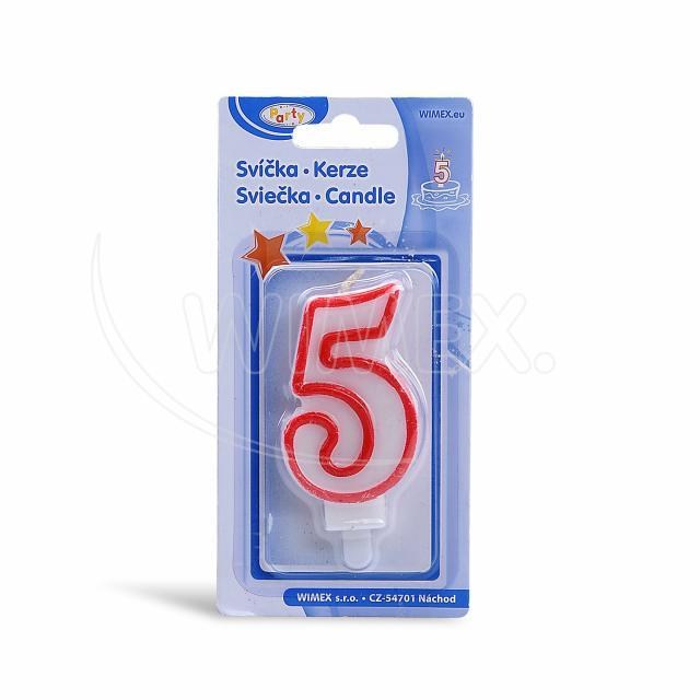 Číslová sviečka so stojančekom 