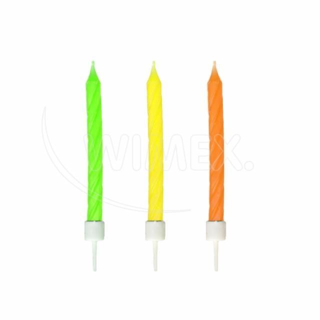 Narodeninová sviečka so stojančekom neónová O5 x 60 mm [12 ks]_6
