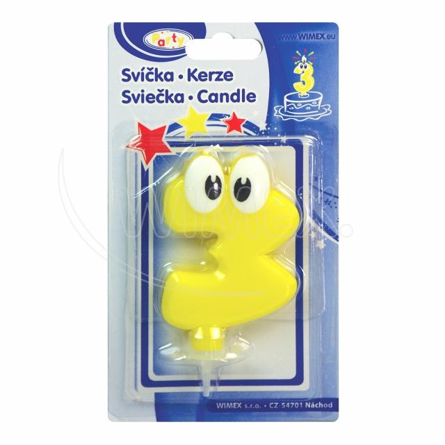 Číslová sviečka so stojančekom 