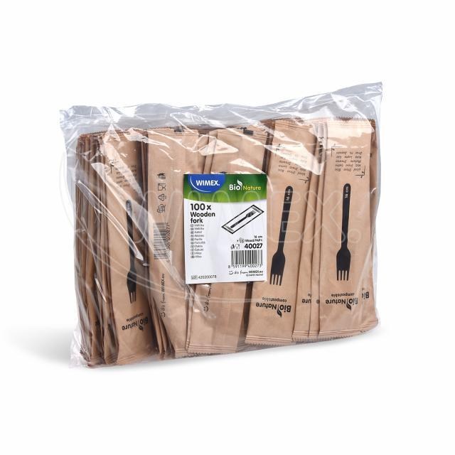 Vidlička (drevená FSC 100%) 16cm jednotlivo balená [100 ks]_5