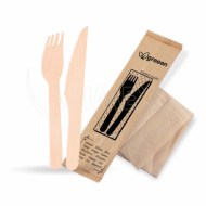 Príborová sada (drevo FSC 100%) nôž-vidlička+obrúsok [50 sád]_1
