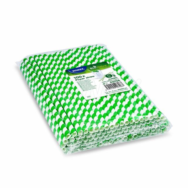 Slamka papierová Špirála zelená JUMBO O8mm x 25cm [100 ks]_1
