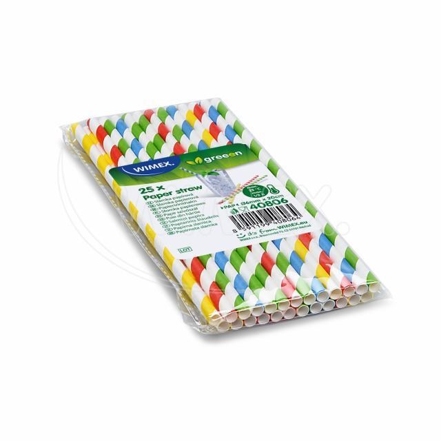 Slamka papierová JUMBO zelená špirála 20 cm, O 6 mm [25 ks] ST2212278_2