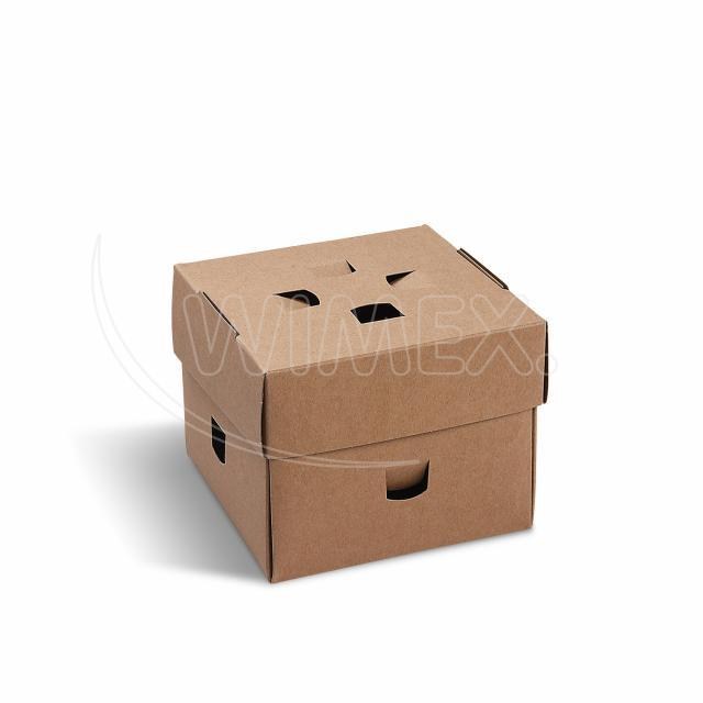 Burger box (PAP FSC Mix) rozkladací nepremastiteľný kraft 120 x 120 x 100 mm [100 ks]_7