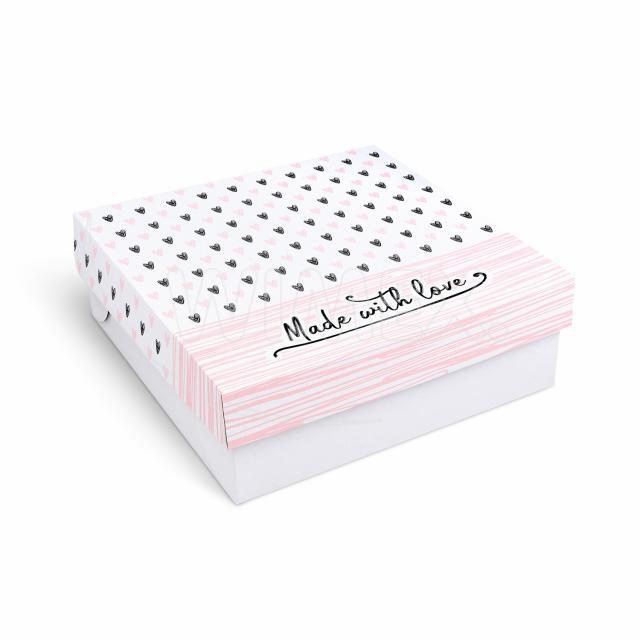 Krabica na tortu z vlnitej lepenky celoplošná potlač 28 x 28 x 10 cm [100 ks] extra pevná_