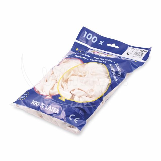 Nafukovací balónik biely O25cm M [100 ks]_1