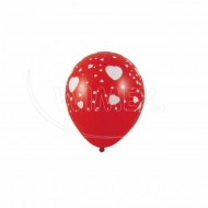 Nafukovací balónik Srdce biela na červené O30cm L [5 ks]_1