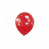 Nafukovací balónik Srdce biela na červené O30cm L [5 ks]_1
