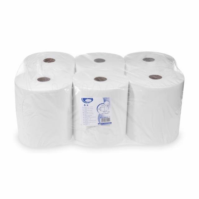 Papierový uterák (Tissue) rolovaný 2vrstvý biely O18cm 20cm x 150m [6 ks]_6