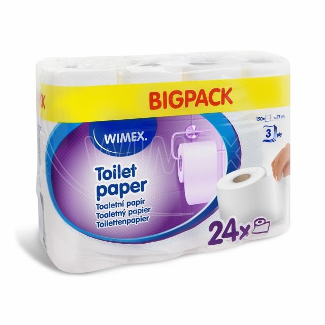 Toaletný papier (FSC Mix) 3vrstvý biely O10,5cm 17m 150 útržkov [24 ks]_1