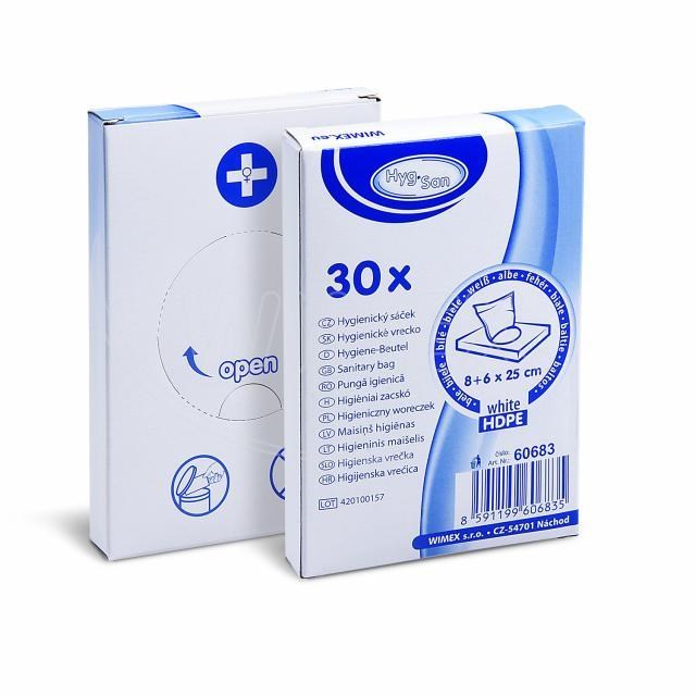 Hygienické vrecko (HDPE) biele 8+6 x 25 cm [30 ks]_5