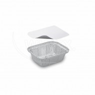 Miska (ALU) hranatá 129 x 103 x 34 mm 250ml + viečko [20 sád]_1
