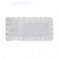 Dekoračná krajka (PAP) hranatá biela 38 x 25 cm [6 ks]_1