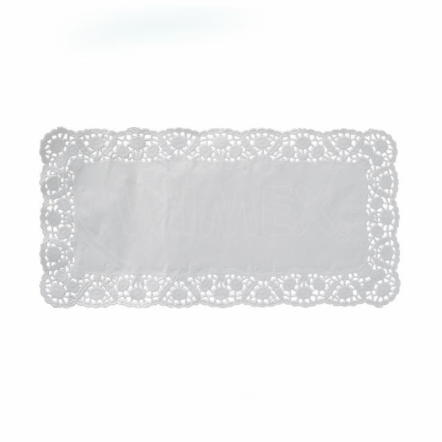 Dekoračná krajka (PAP) hranatá biela 38 x 25 cm [6 ks]_1