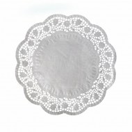 Dekoračná krajka (PAP) okrúhla biela O32cm [6 ks]_1
