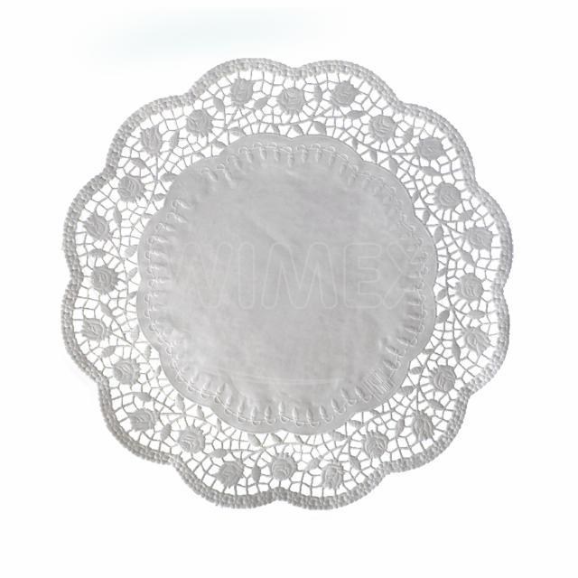 Dekoračná krajka (PAP) okrúhla biela O36cm [6 ks]_7
