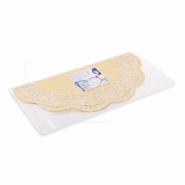 Dekoračná krajka (PAP/ALU) okrúhla zlatá O36cm [4 ks]_5