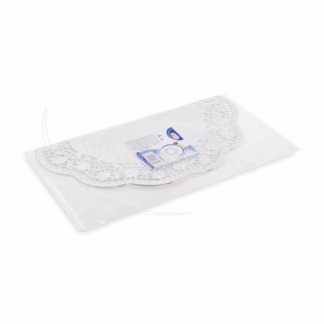 Dekoračná krajka (PAP/ALU) okrúhla strieborná O32cm [4 ks]_1