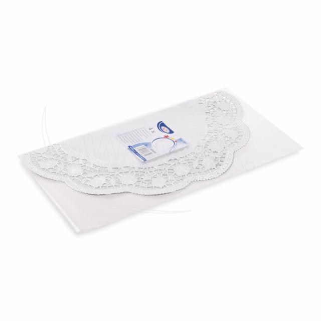 Dekoračná krajka (PAP/ALU) okrúhla strieborná O36cm [4 ks]_5