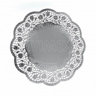 Dekoračná krajka (PAP/ALU) okrúhla strieborná O36cm [4 ks]_1