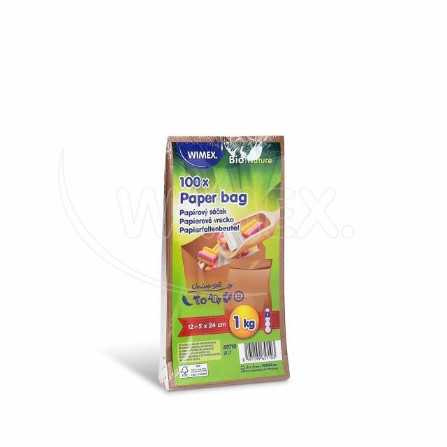 Papierové vrecko (FSC Mix) s bočným skladom hnedé 12+5 x 24 cm 1kg [100 ks]_1