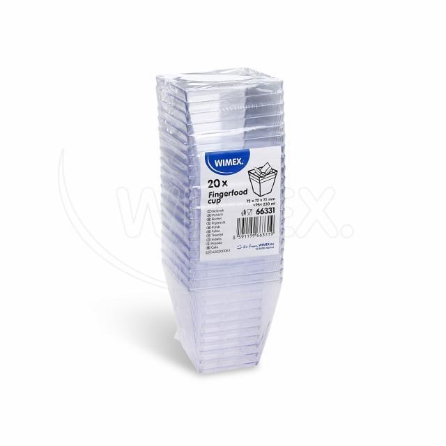 Fingerfood pohárik (PS) hranatý číry 72 x 72 x 72 mm 230ml [20 ks]_5