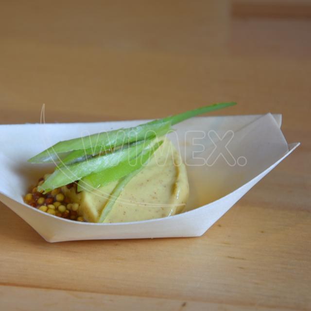 Fingerfood miska drevená lodička 9 x 6 cm [100 ks]_2