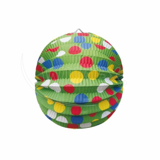 Lampión (PAP) guľa Party zelený O24cm [1 ks] - DOPREDAJ_1