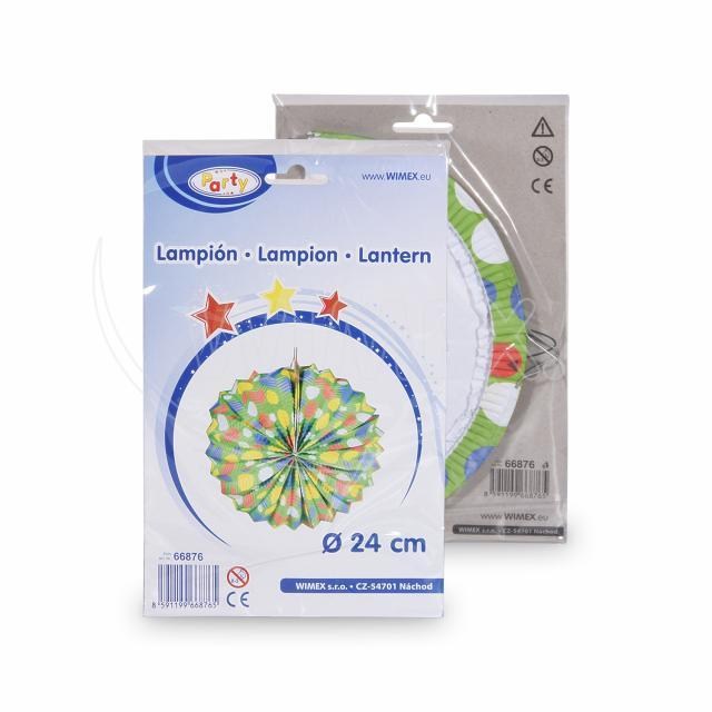 Lampión (PAP) guľa Party zelený O24cm [1 ks] - DOPREDAJ_4