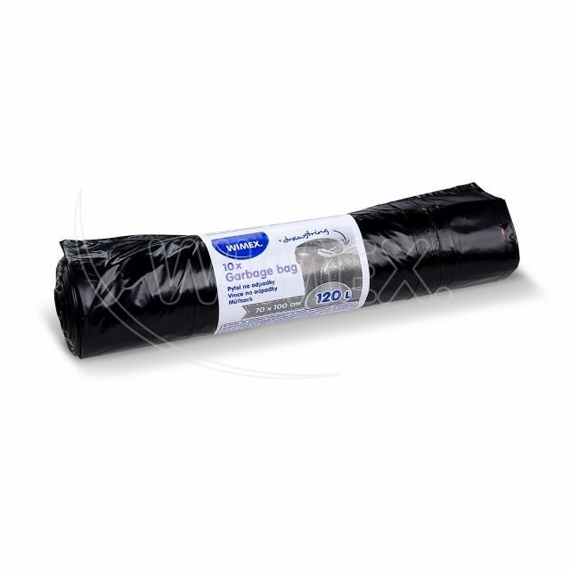 Vrece na odpadky (LDPE) zaťahovacie čierne 70 x 100 cm 120L [10 ks]_2