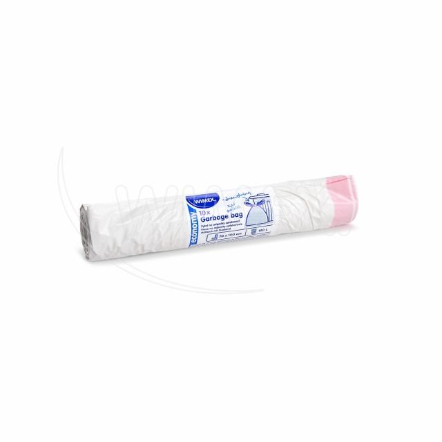 Vrece na odpadky (LDPE) ECONOMY zaťahovacie biele 70 x 100 cm 120L [10 ks]_1