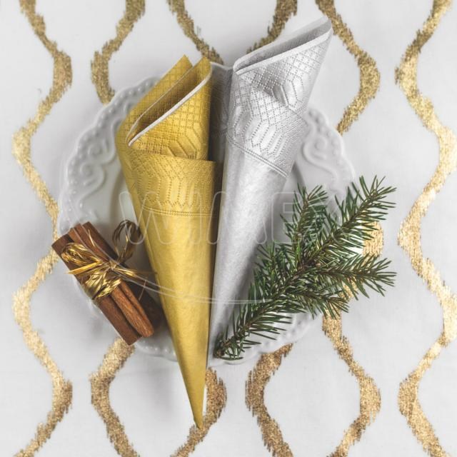 Obrúsok (PAP FSC Mix) 3vrstvý strieborný 33 x 33 cm [20 ks]_2