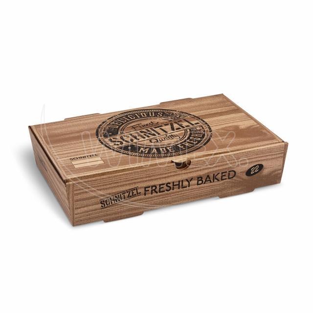 Schnitzel box (mikrovlnitá lepenka) kraft s potlačou 280 x 170 x 60 mm [100 ks]_1