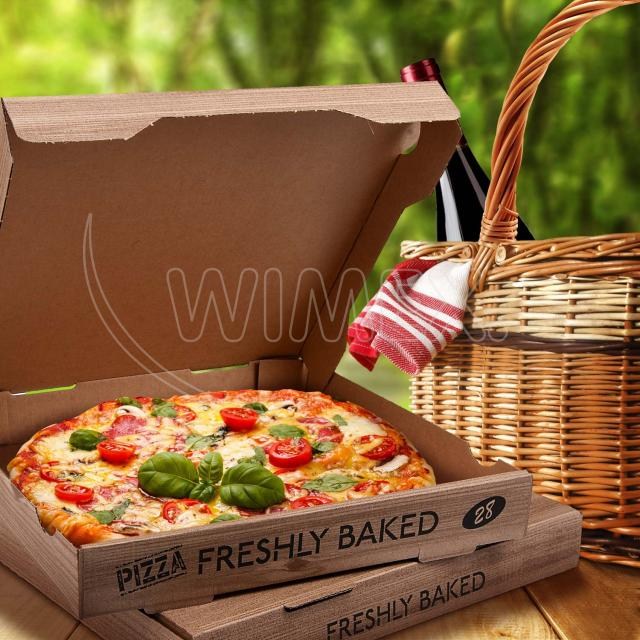 Krabica na pizzu (mikrovlnitá lepenka) kraft 29 x 29 x 4 cm [100 ks]_6