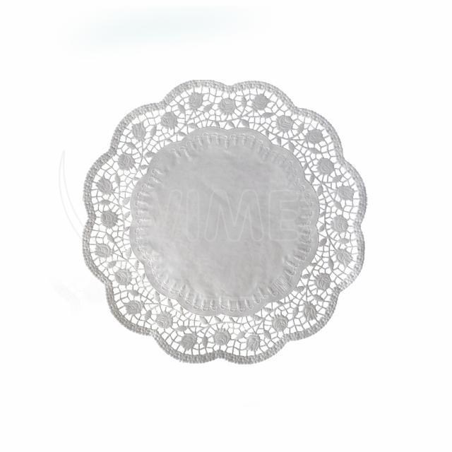 Dekoračná krajka (PAP) okrúhla biela O24cm [100 ks]_7