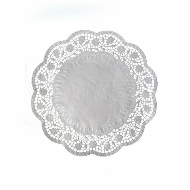 Dekoračná krajka (PAP) okrúhla biela O26cm [100 ks]_1
